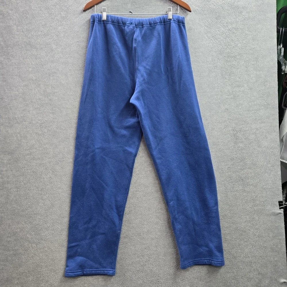 VINTAGE Russell Athletic Men Activewear Pants L Blue Sweatpants Fleece USA READ